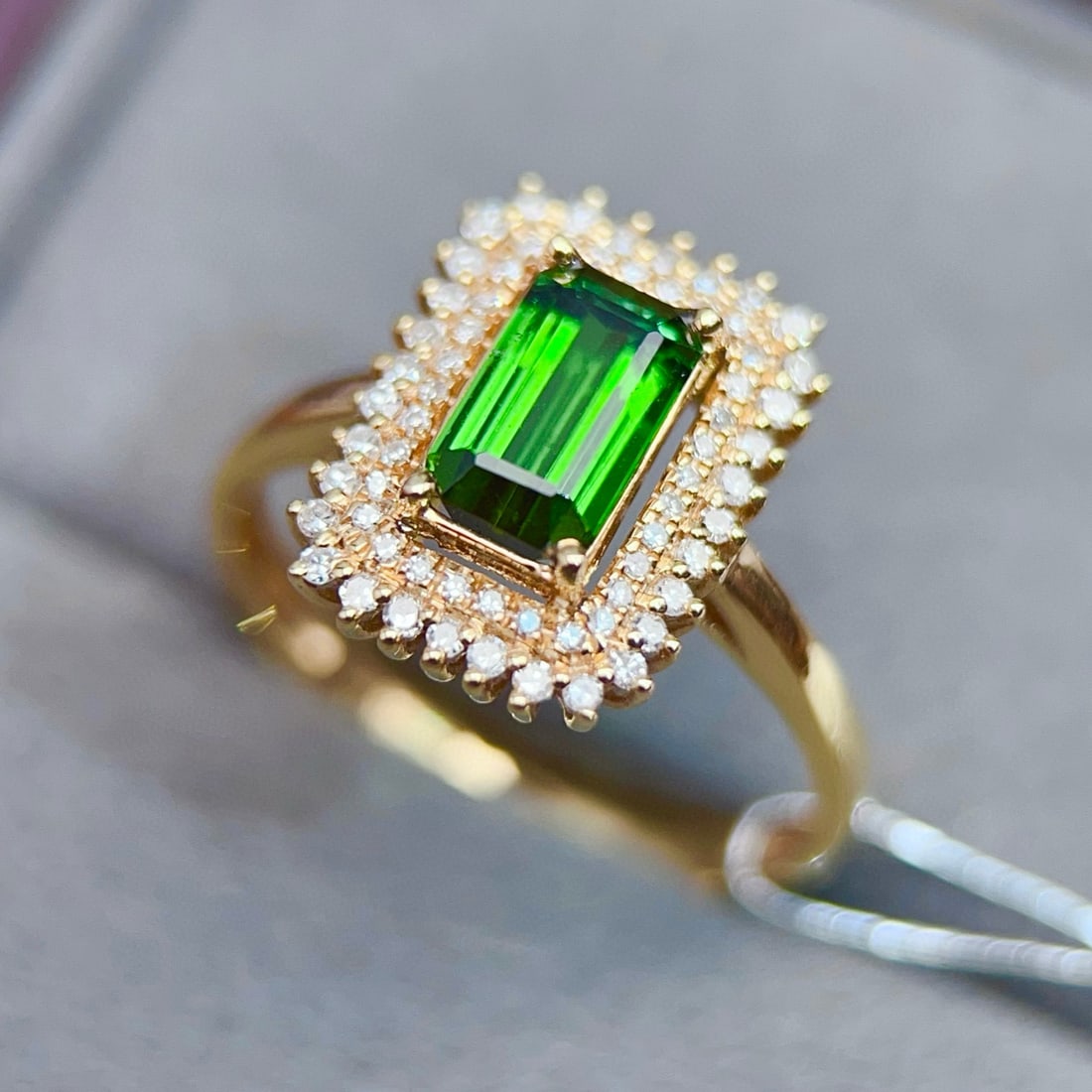 14k Gold 1.3 Ct Natural Tourmaline & Diamond Ring - 2