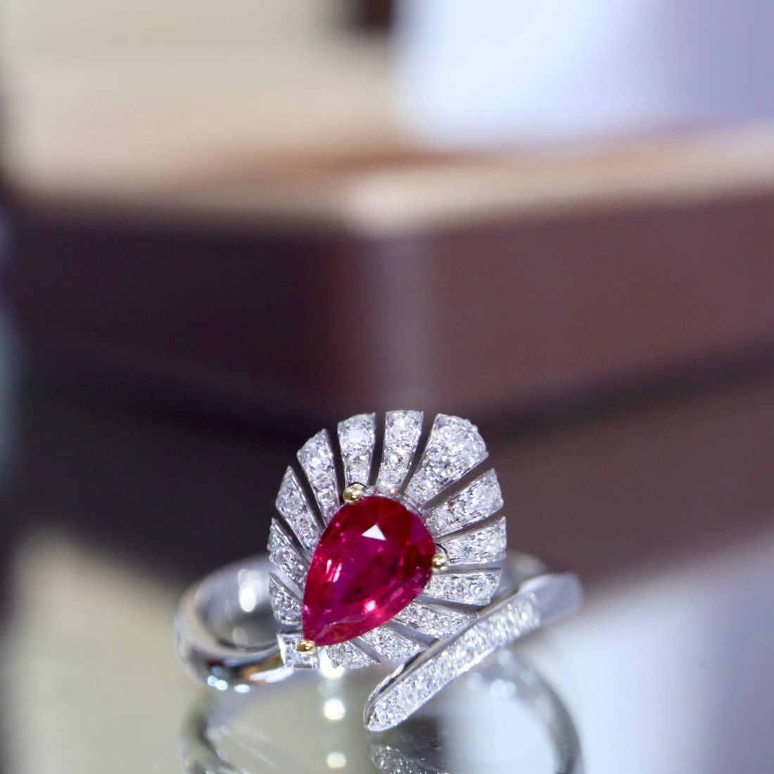 14k Gold 0.98 Ctw Natural Ruby & Diamond Ring