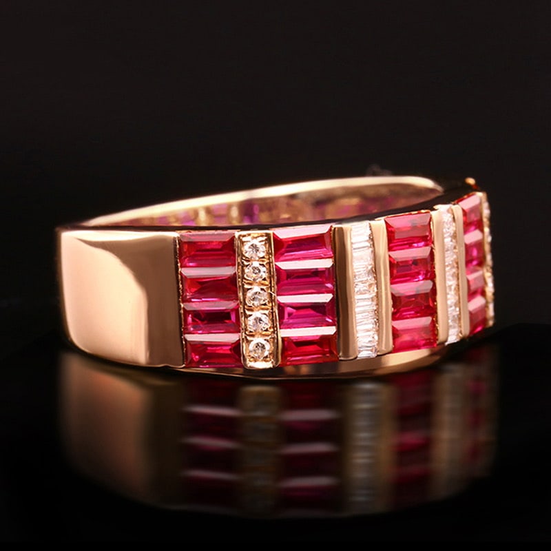 14k Gold 1.45 Ct Natural Ruby & Diamond Ring - 2