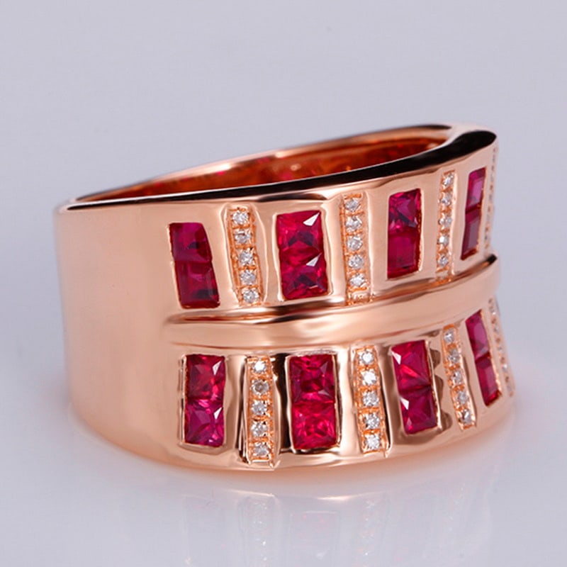 14k Gold 2.72 Ctw Natural Ruby & Diamond Ring - 2