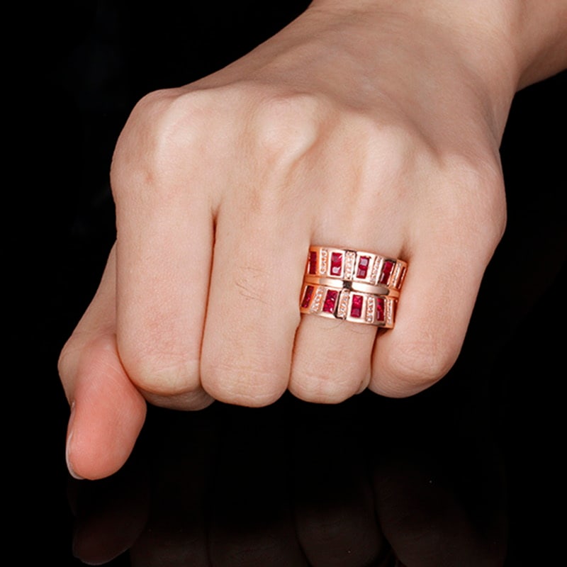 14k Gold 2.72 Ctw Natural Ruby & Diamond Ring - 4