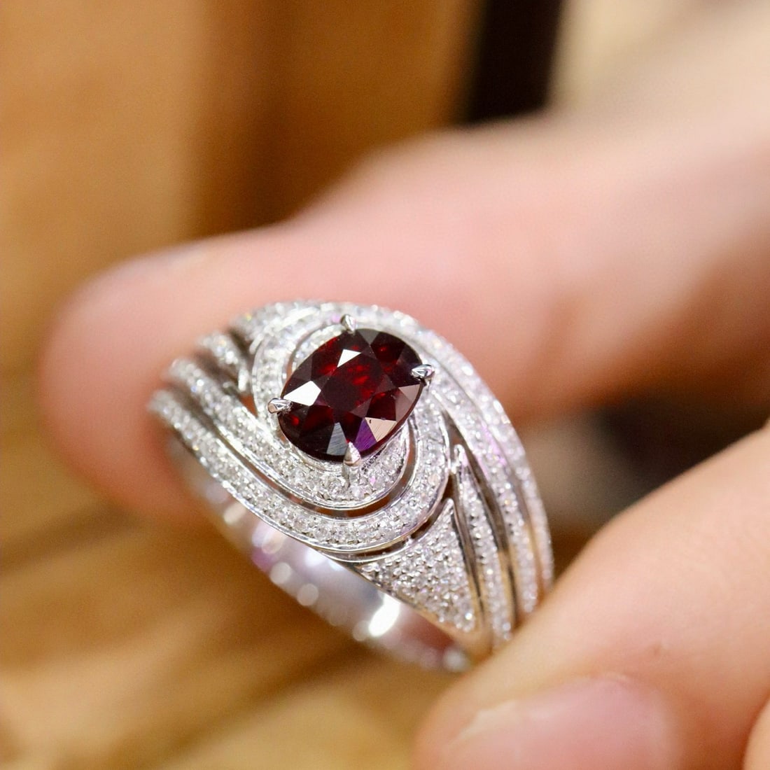 14k Gold 1.56 Ctw Natural Ruby & Diamond Ring - 2