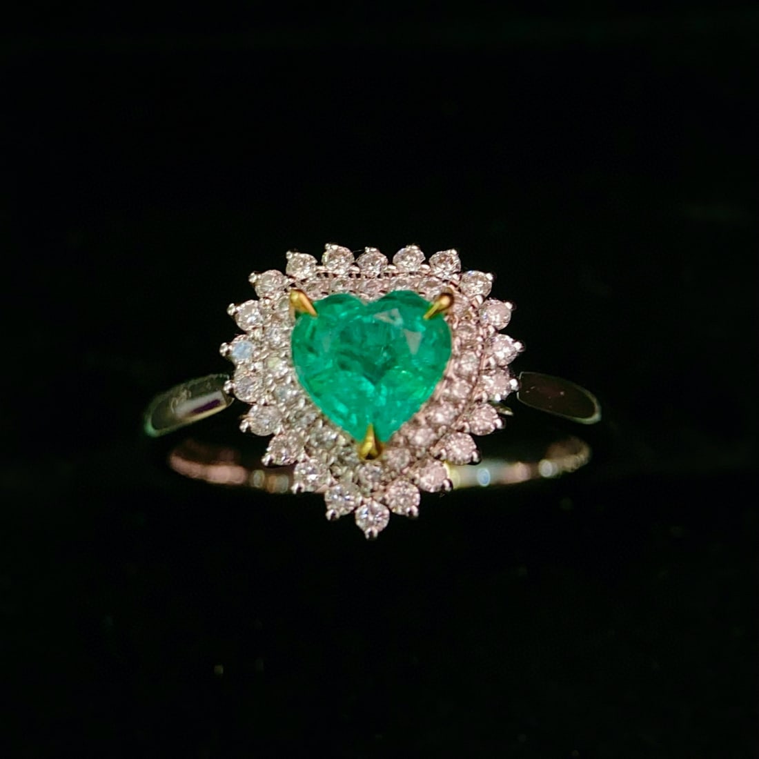 14k Gold 1.08 Ctw Natural Emerald & Diamond Ring - 3