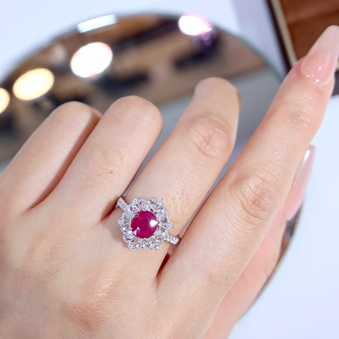 14k Gold 2.47 Ctw Natural Ruby & Diamond Ring - 4