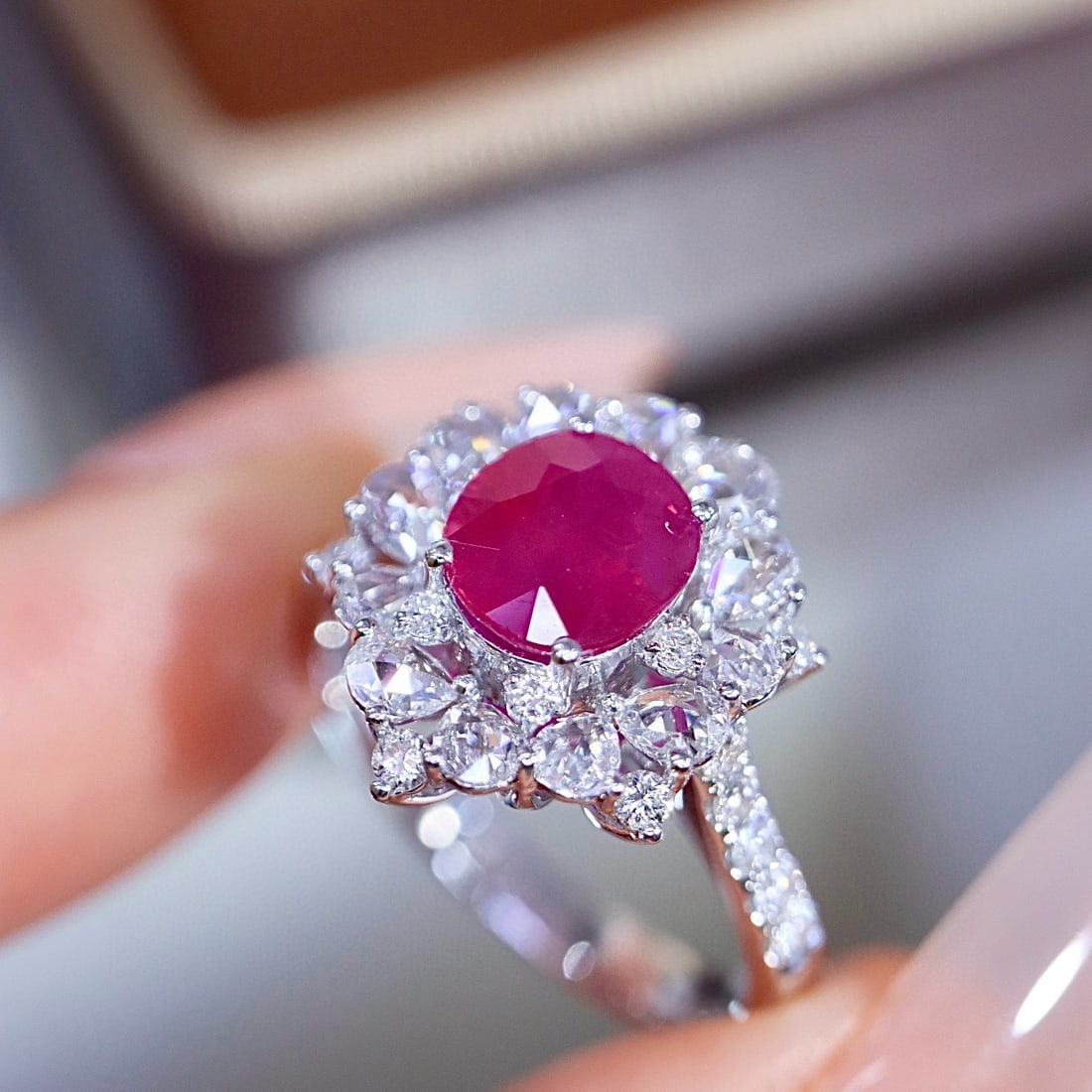 14k Gold 2.47 Ctw Natural Ruby & Diamond Ring - 7