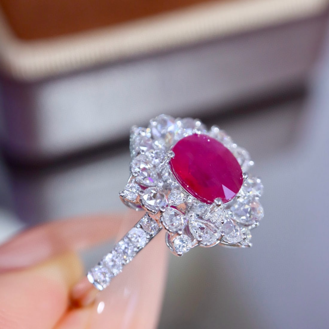 14k Gold 2.47 Ctw Natural Ruby & Diamond Ring - 8