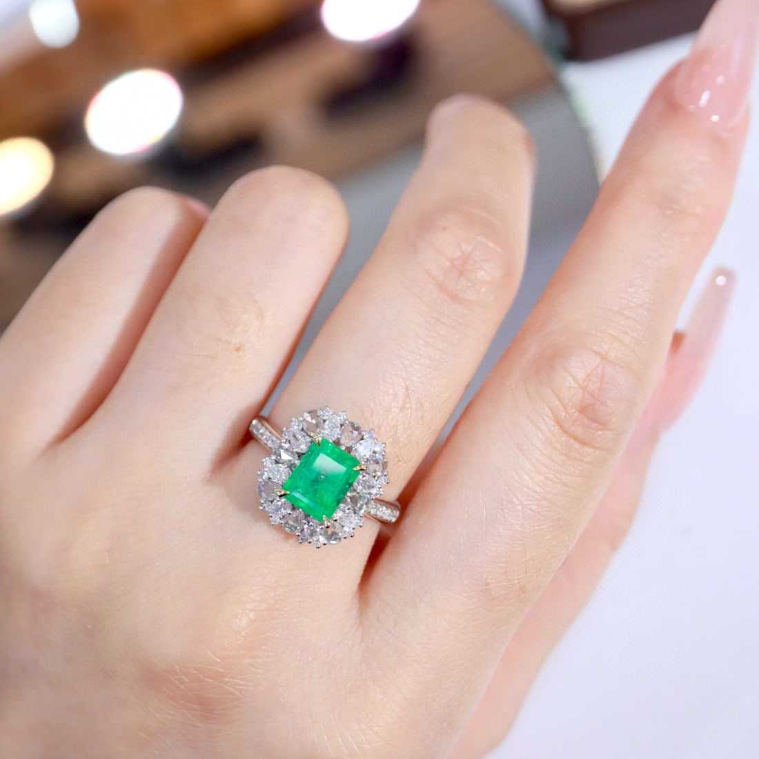 14k Gold 2.61 Ctw Natural Emerald & Diamond Ring - 3