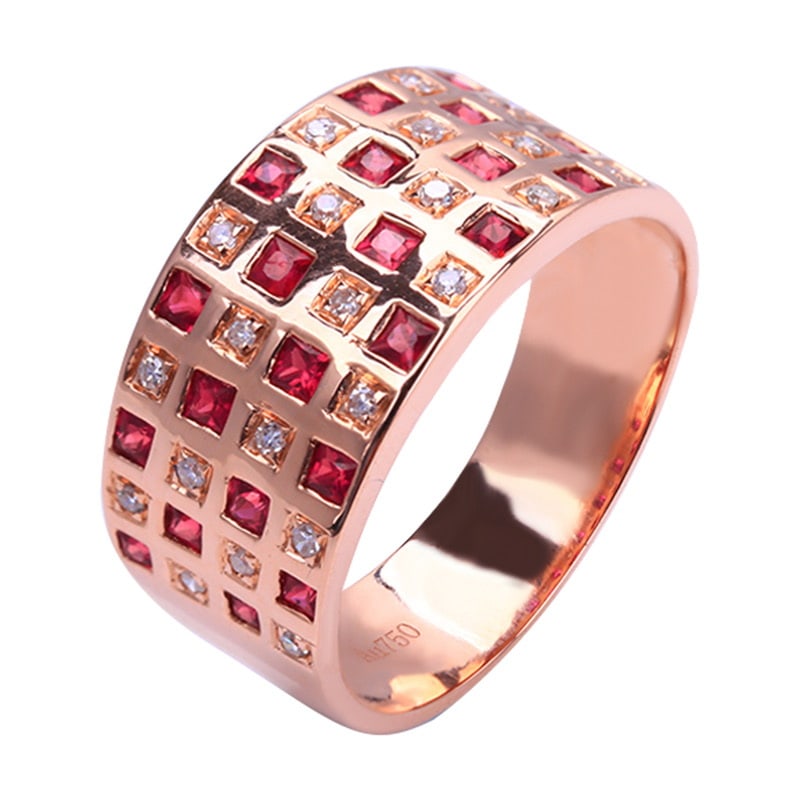 14k Gold 0.65 Ctw Natural Ruby & Diamond Ring - 2