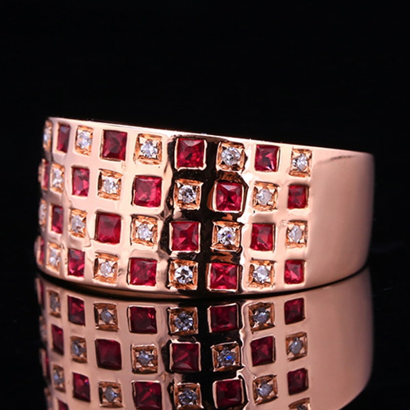 14k Gold 0.65 Ctw Natural Ruby & Diamond Ring - 3