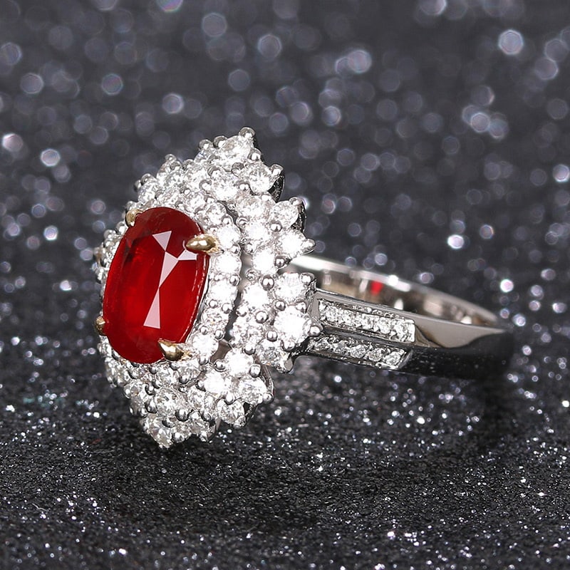 14k Gold 1.65 Ct Natural Ruby & Diamond Ring - 2