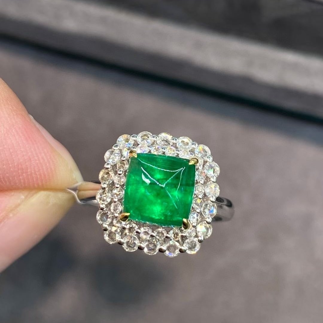 14k Gold 3.09 Ctw Vivid Green Natural Emerald & Diamond Ring - 3