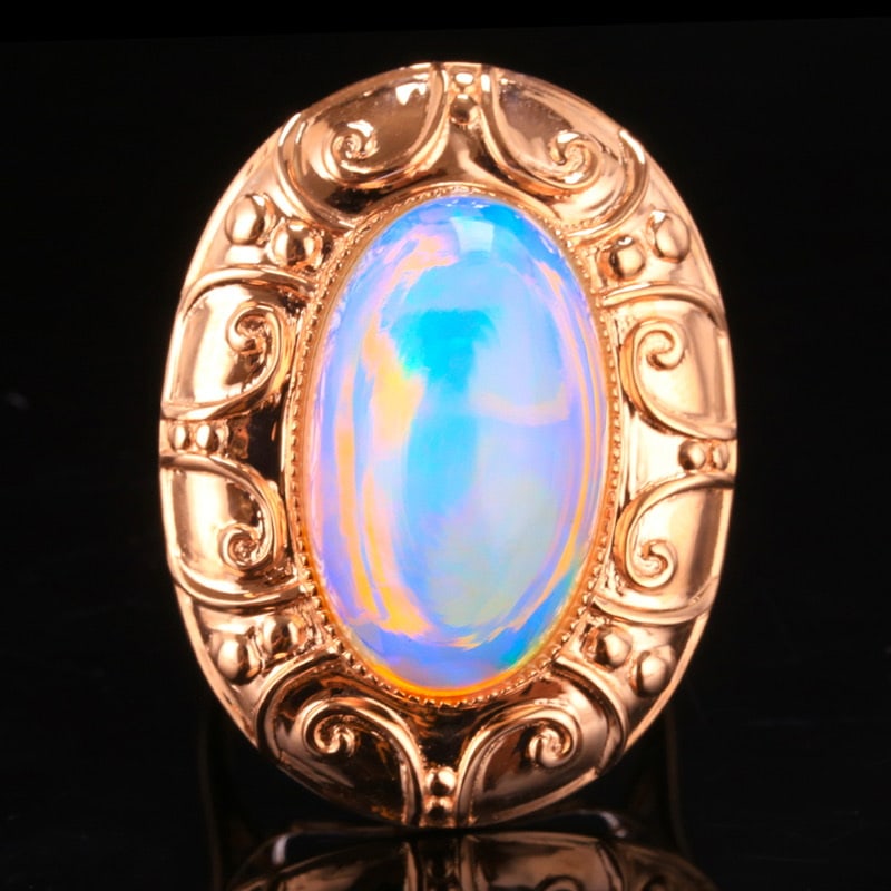 14k Gold 9.74 Ct Natural Opal Ring (1 of 4)