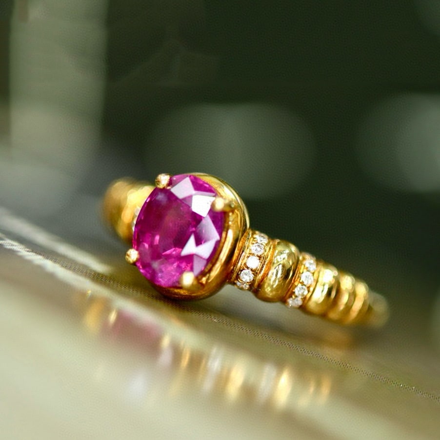 14k Gold 1.1 Ctw Natural Ruby & Diamond Ring - 4