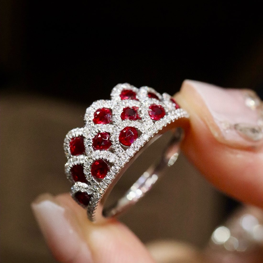 14k Gold 1.66 Ctw Natural Ruby & Diamond Ring - 4