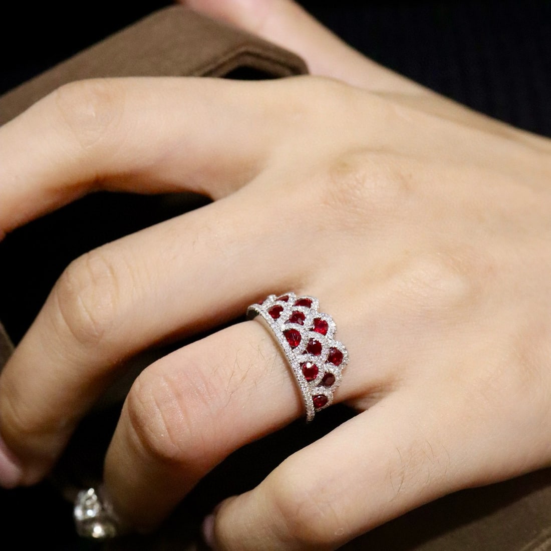 14k Gold 1.66 Ctw Natural Ruby & Diamond Ring - 6