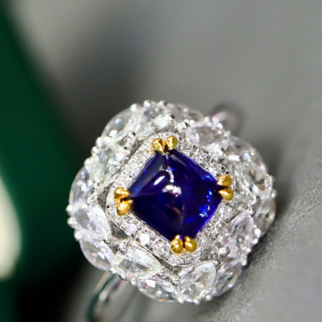 14k Gold 1.24 Ctw Natural Sapphire & Diamond Ring - 2