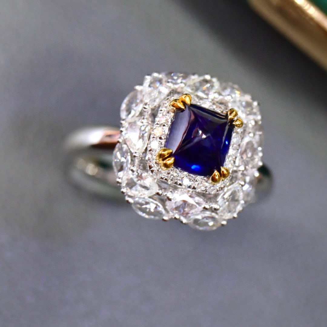 14k Gold 1.24 Ctw Natural Sapphire & Diamond Ring - 3