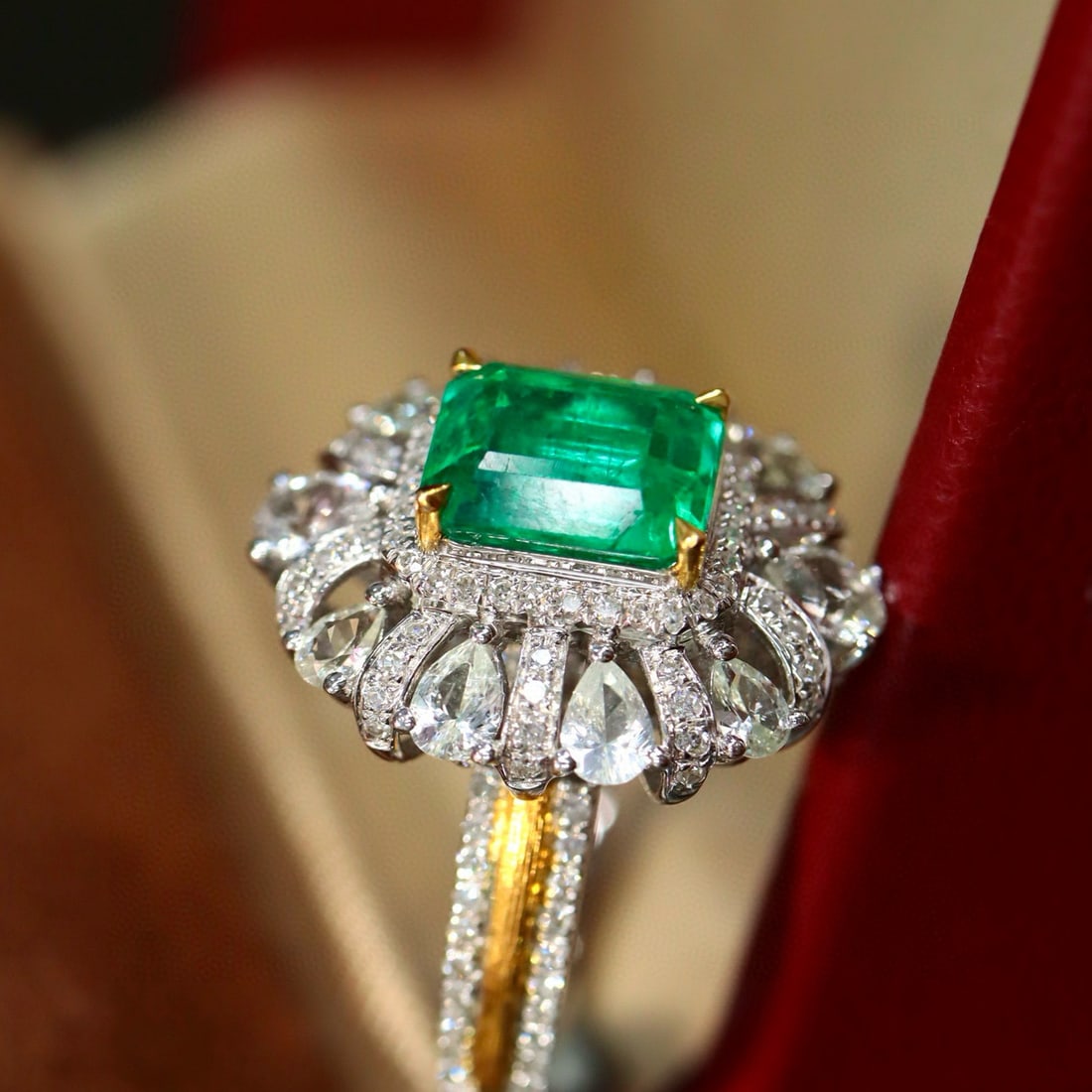 14k Gold 2.84 Ctw Natural Emerald & Diamond Ring/pendant( Without Chain ) - 2