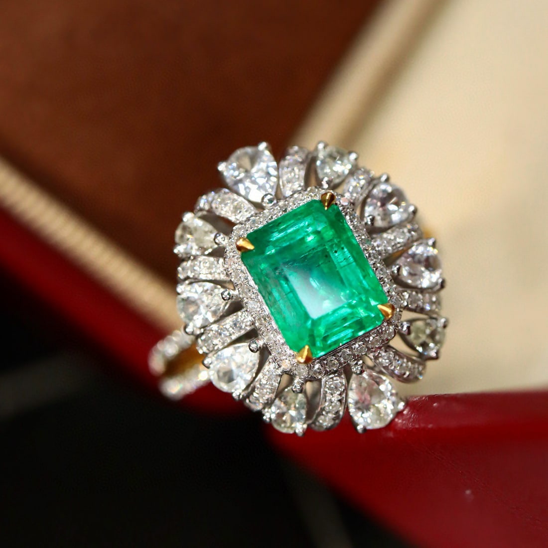 14k Gold 2.84 Ctw Natural Emerald & Diamond Ring/pendant( Without Chain ) - 3
