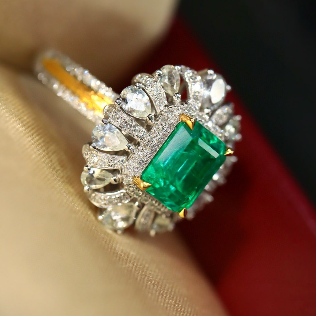 14k Gold 2.84 Ctw Natural Emerald & Diamond Ring/pendant( Without Chain ) - 6