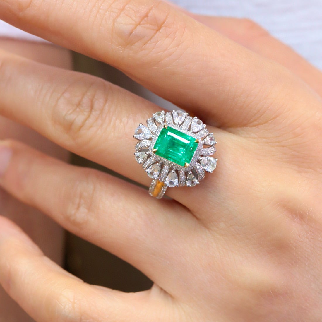 14k Gold 2.84 Ctw Natural Emerald & Diamond Ring/pendant( Without Chain ) - 7