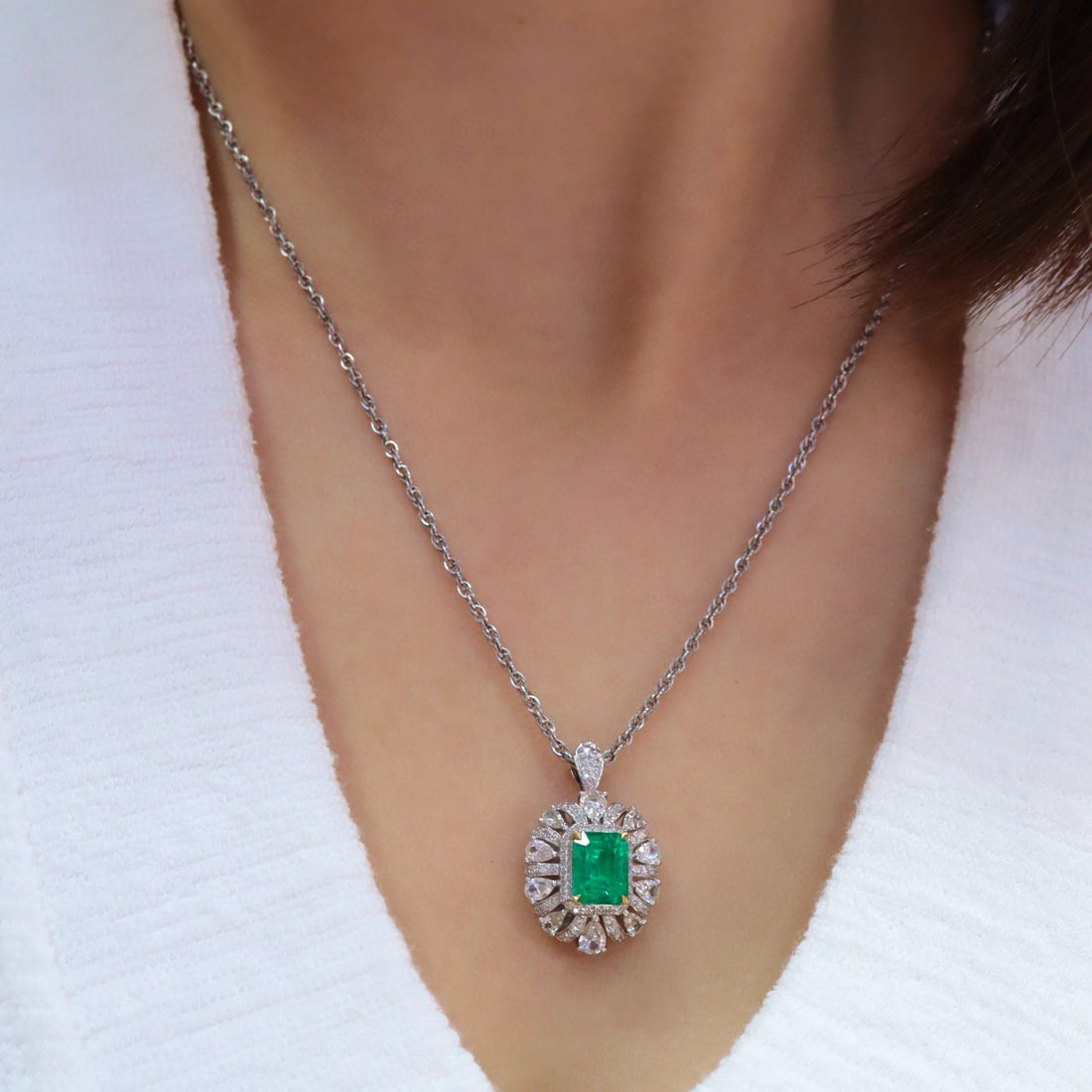 14k Gold 2.84 Ctw Natural Emerald & Diamond Ring/pendant( Without Chain ) - 8