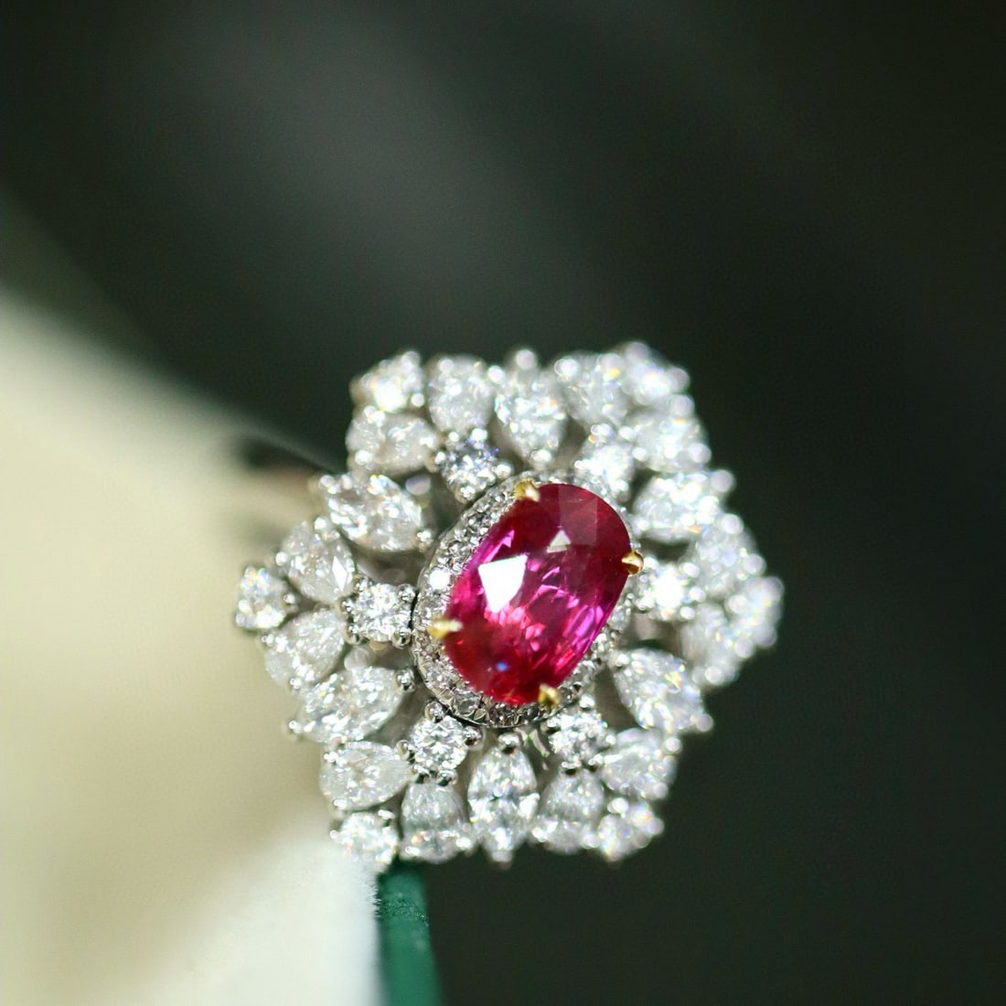 14k Gold 1.11 Ctw Natural Ruby & Diamond Ring - 2
