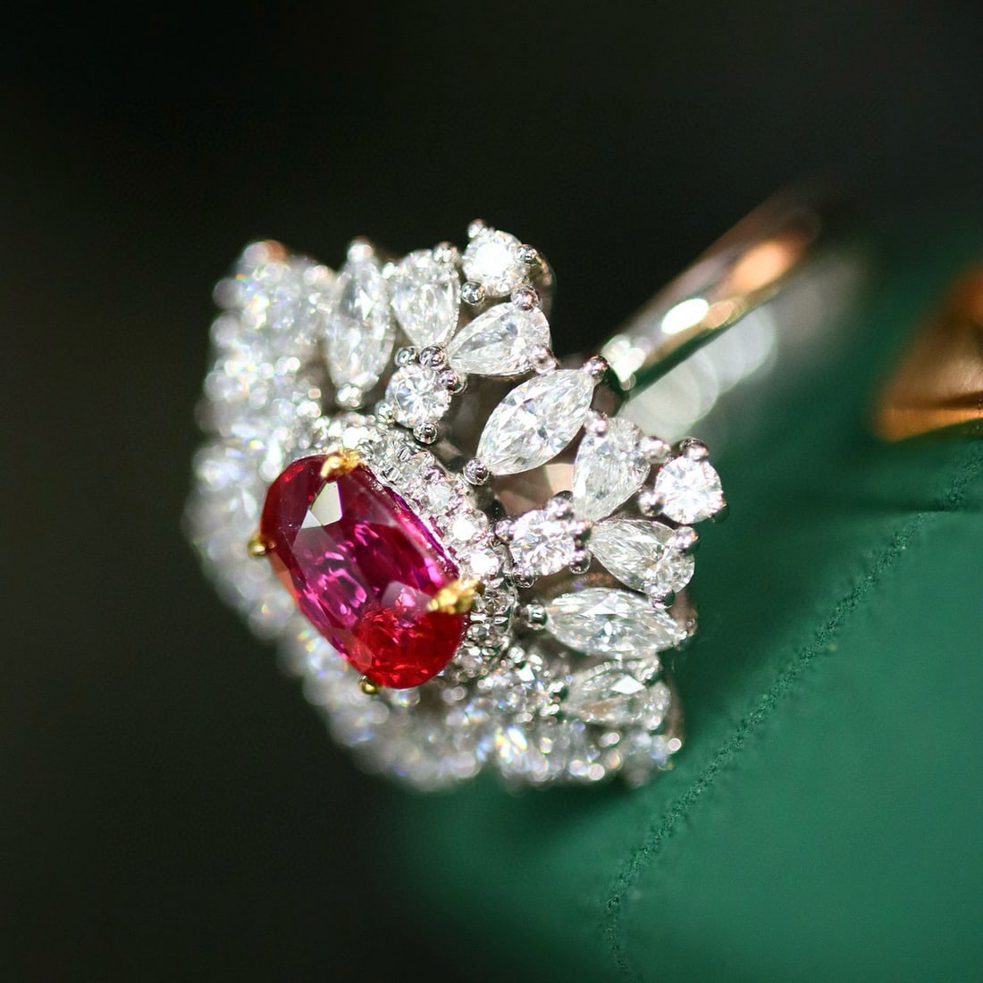 14k Gold 1.11 Ctw Natural Ruby & Diamond Ring - 3