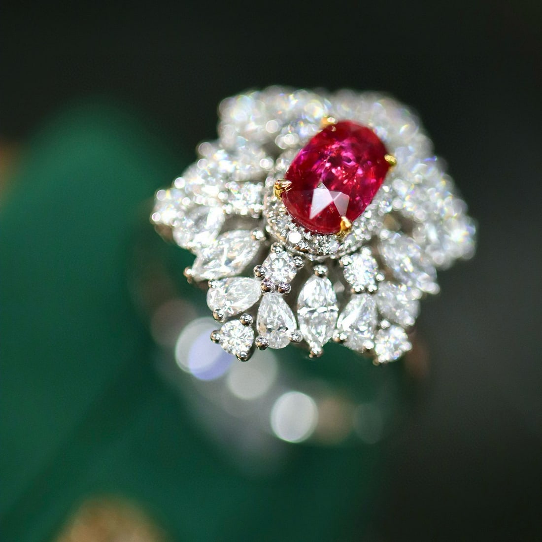 14k Gold 1.11 Ctw Natural Ruby & Diamond Ring - 4