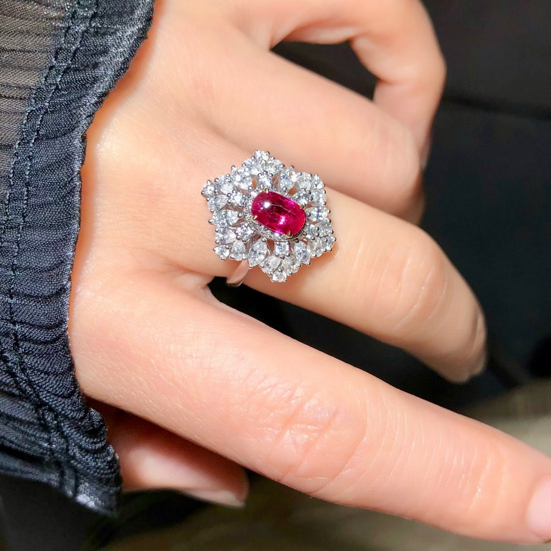 14k Gold 1.11 Ctw Natural Ruby & Diamond Ring - 6