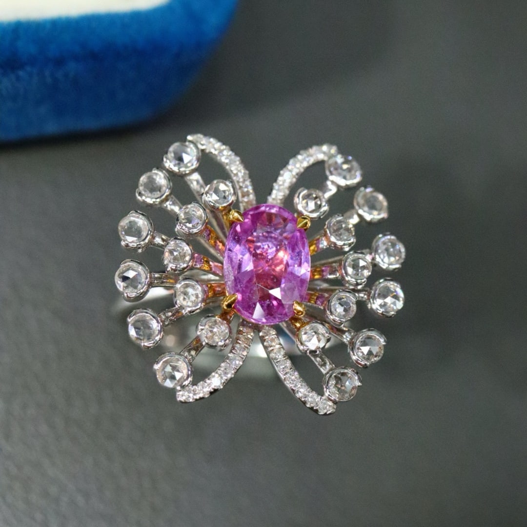 14k Gold 2.14 Ctw Natural Sapphire & Diamond Ring - 2