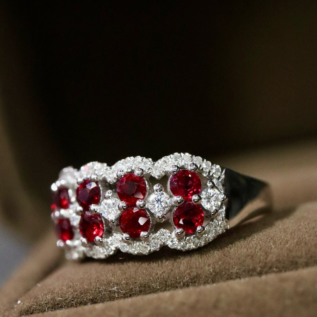 14k Gold 1.29 Ctw Natural Ruby & Diamond Ring - 5