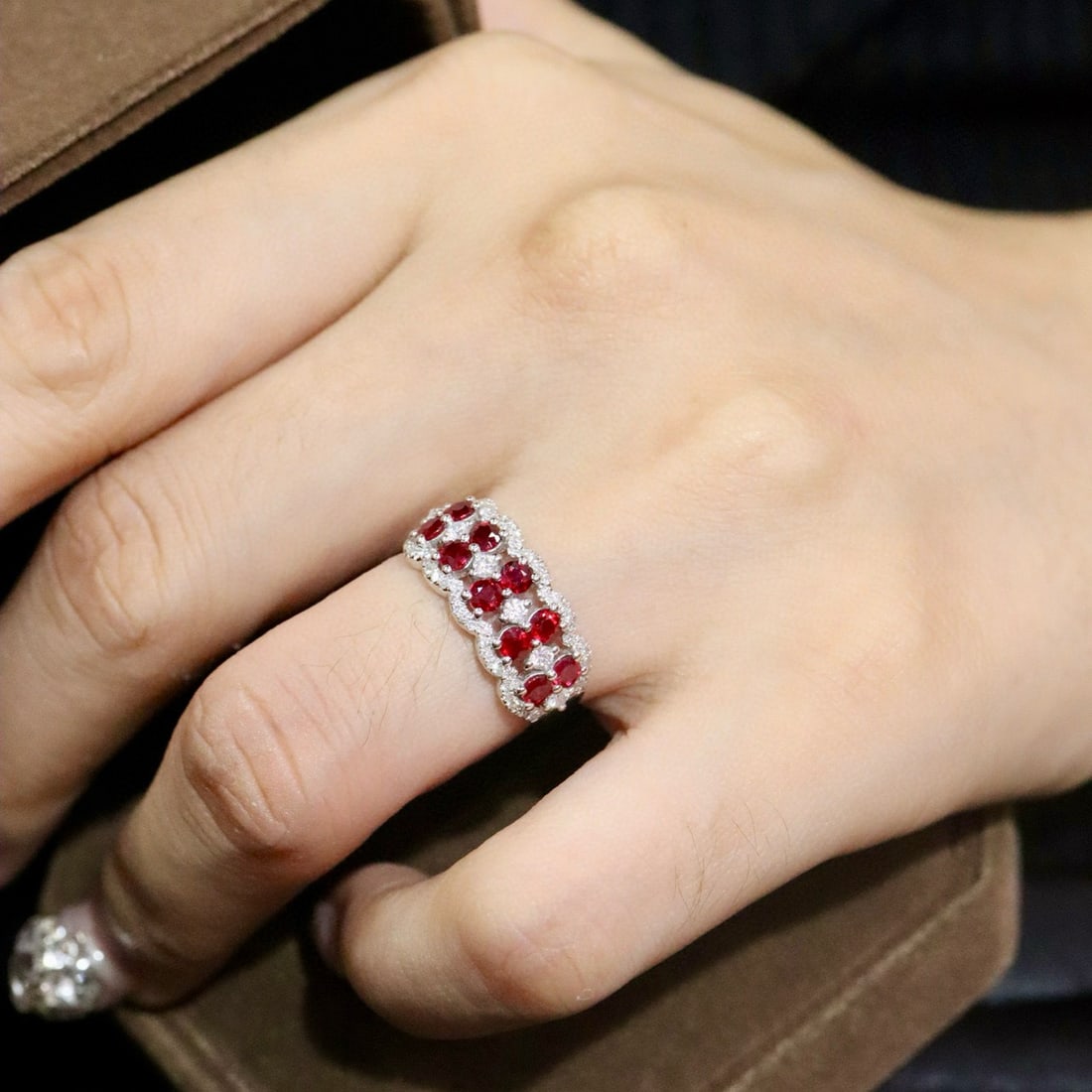 14k Gold 1.29 Ctw Natural Ruby & Diamond Ring - 6