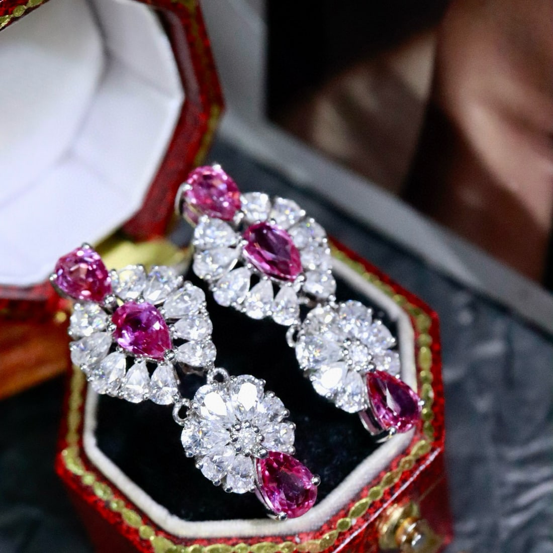 14k Gold 2.79 Ctw Natural Ruby & Diamond Earrings - 4
