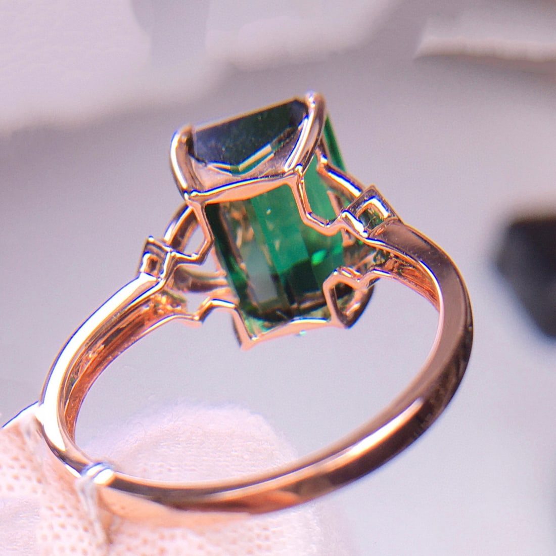 14k Gold 5.28 Ct Natural Tourmaline & Diamond Ring - 6