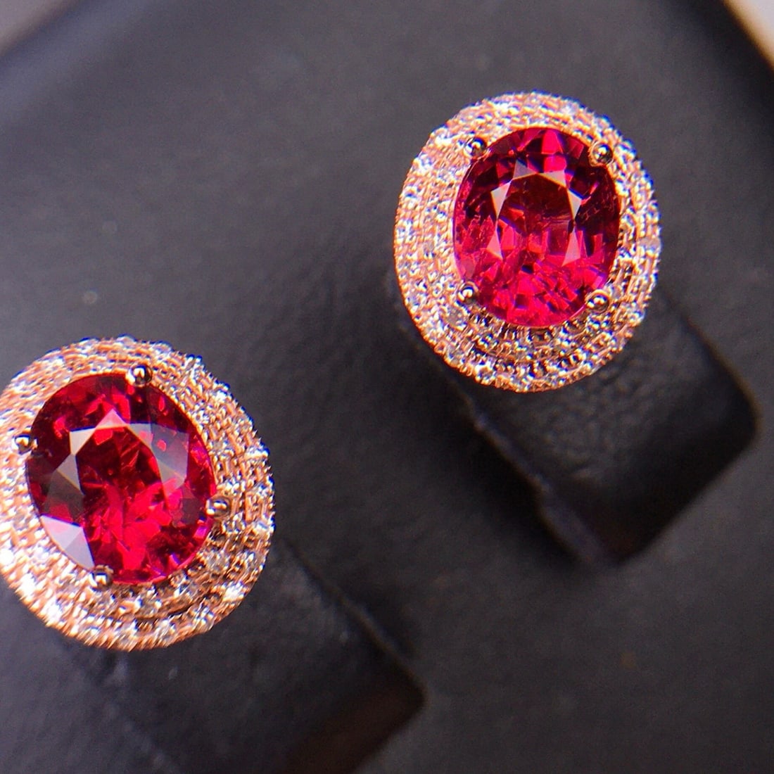 14k Gold 2.01 Ct Natural Tourmaline & Diamond Earrings - 2
