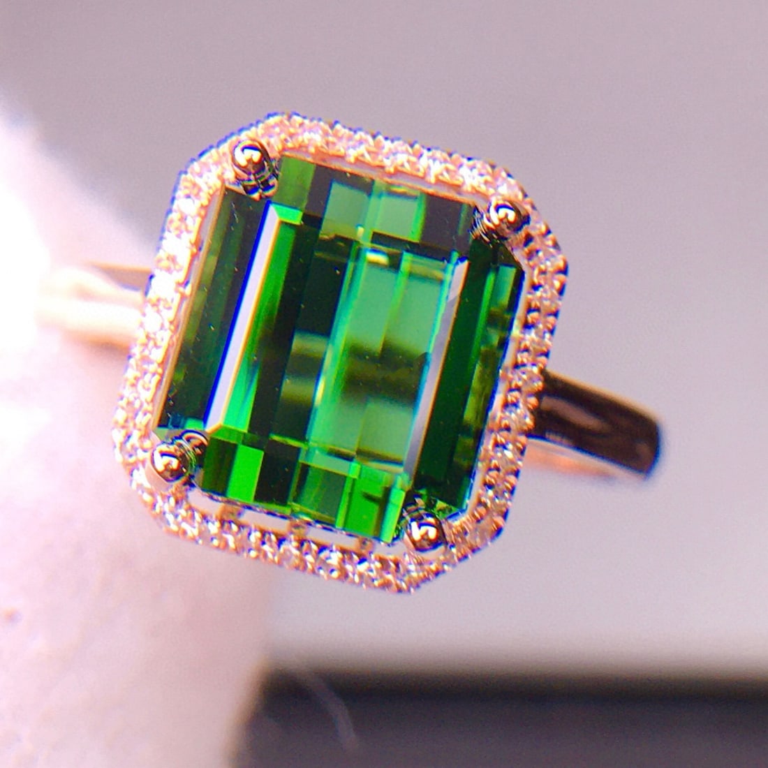14k Gold 5.2 Ct Natural Tourmaline & Diamond Ring - 3