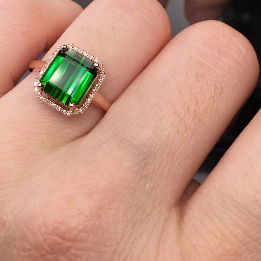 14k Gold 5.2 Ct Natural Tourmaline & Diamond Ring - 5