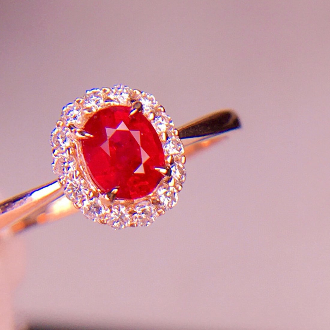 14k Gold 0.58 Ct Natural Ruby & Diamond Ring - 2
