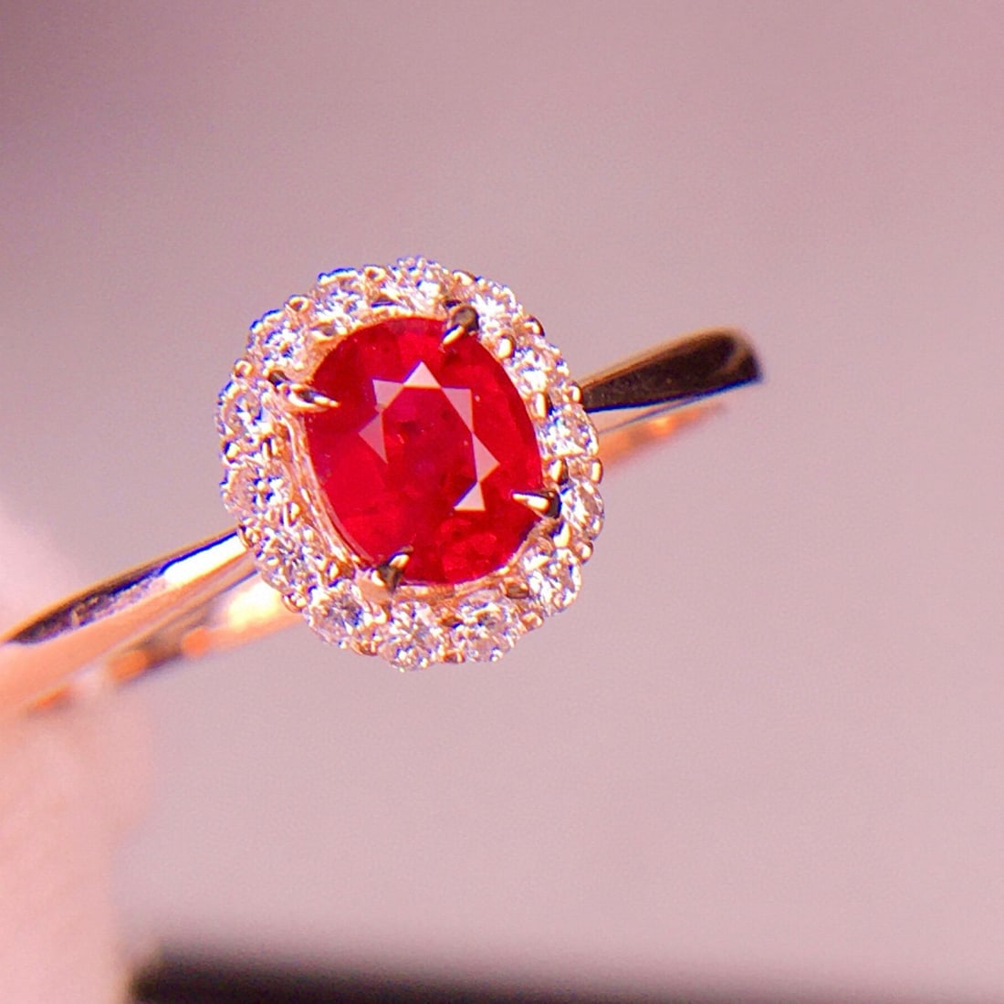 14k Gold 0.58 Ct Natural Ruby & Diamond Ring - 8