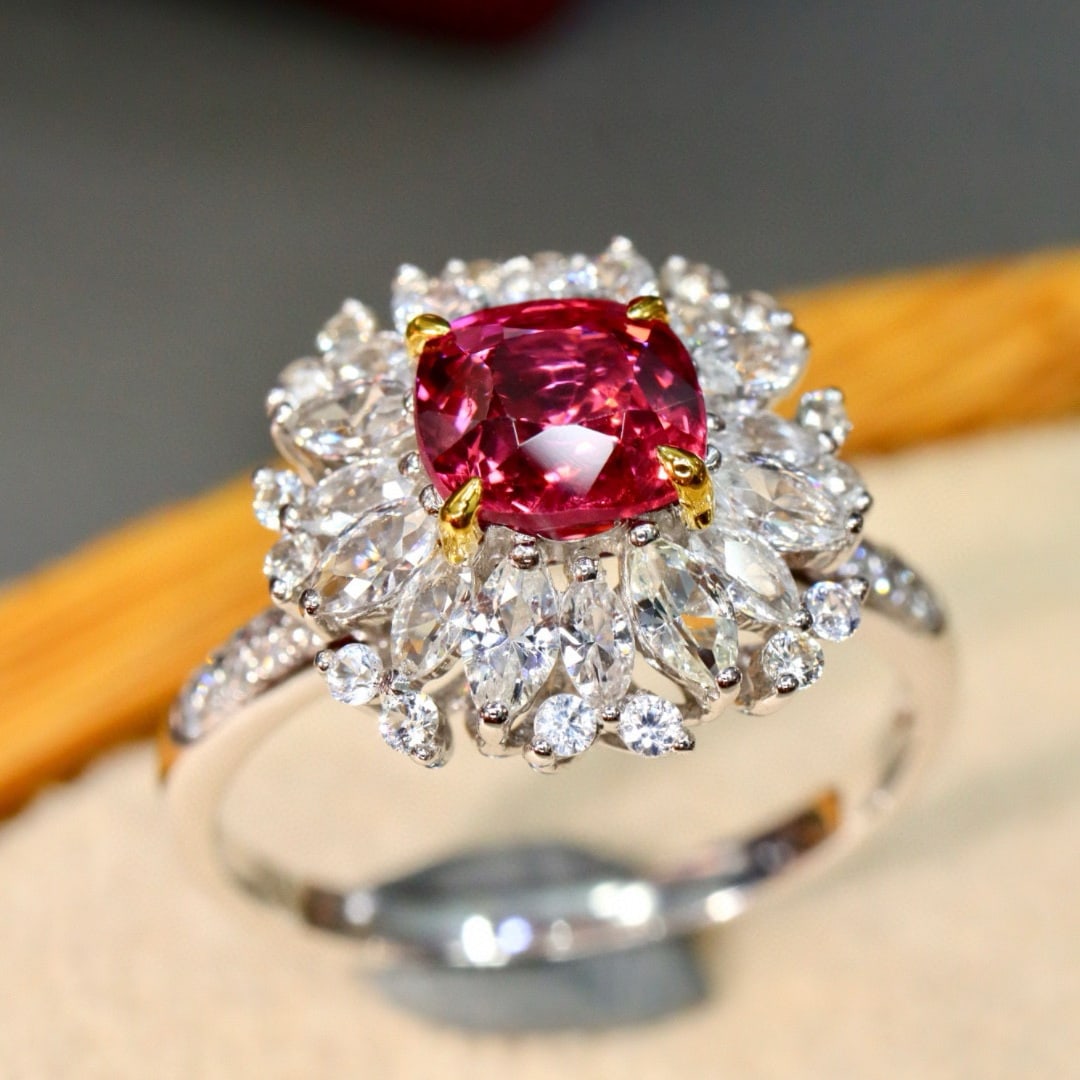14k Gold 1.64 Ctw Natural Spinel & Diamond Ring - 2
