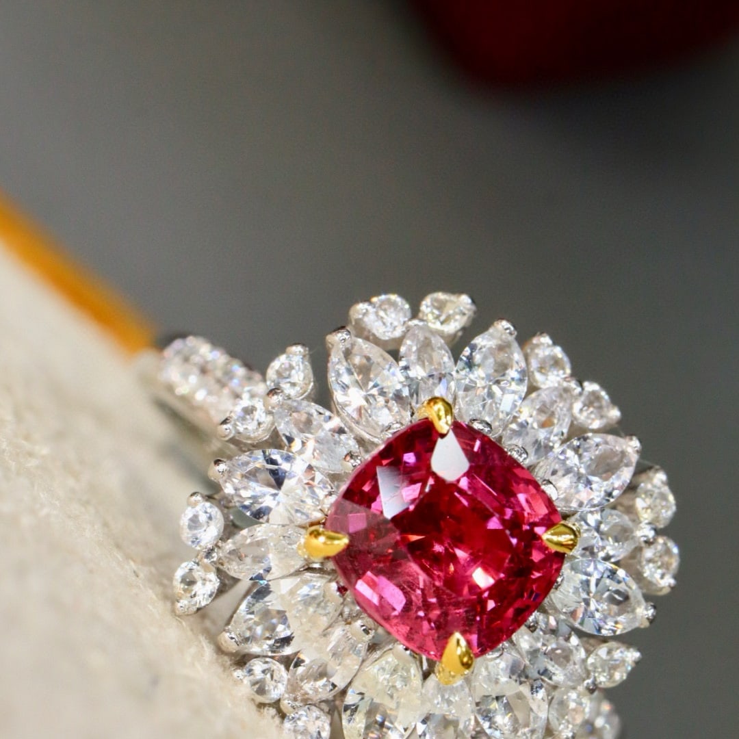 14k Gold 1.64 Ctw Natural Spinel & Diamond Ring - 3