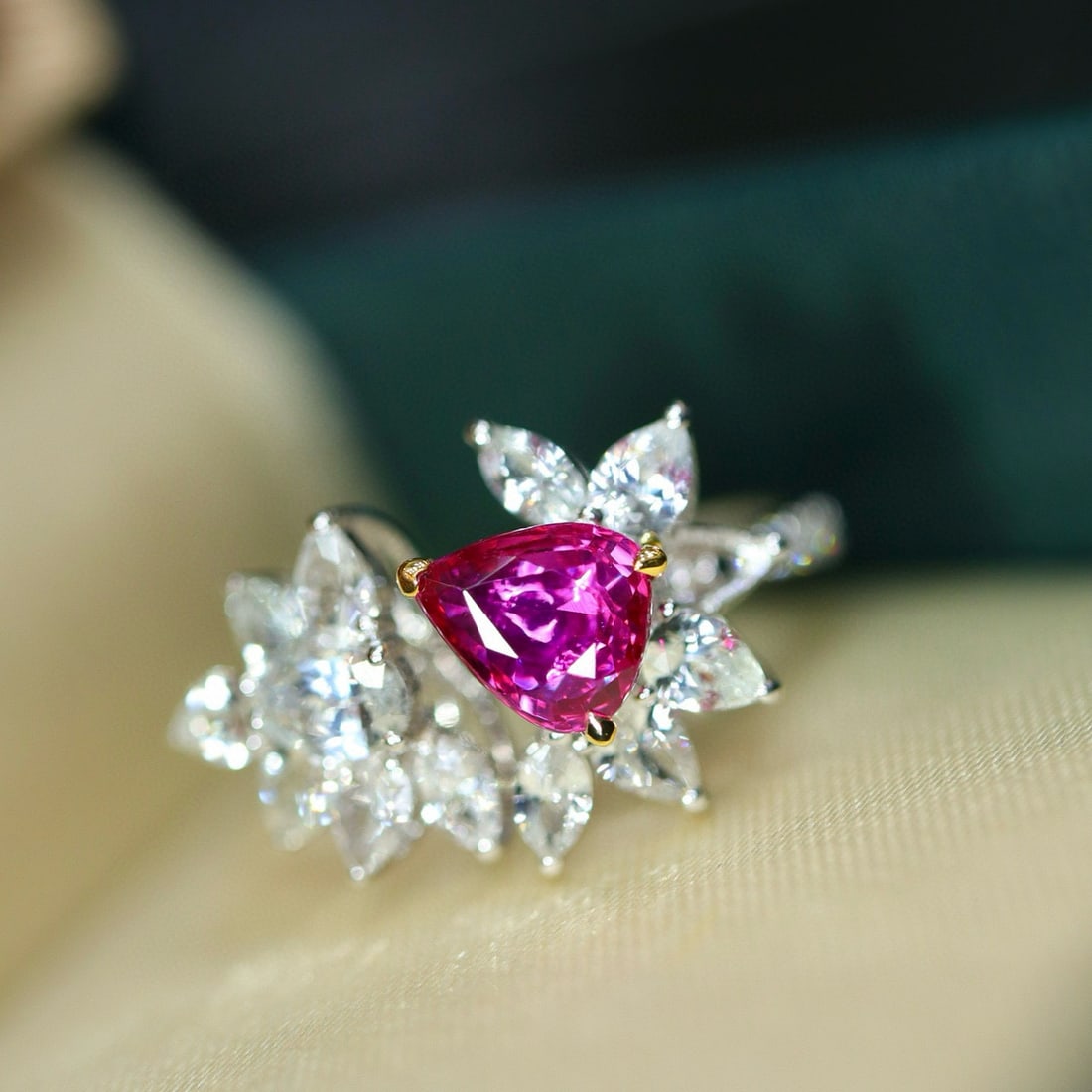 14k Gold 1.11 Ctw Natural Ruby & Diamond Ring - 2