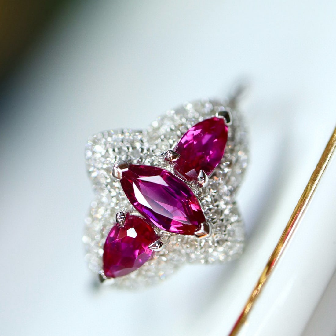 14k Gold 1.28 Ctw Natural Ruby & Diamond Ring: Ref:231029100 // gold content:14k gold // ring size:7. 25us // // main gemstone:ruby // shape:multiply // carat weight:0. 96ct // color:red // treatment:natural // // adjacent gemstone 2 : diamond //