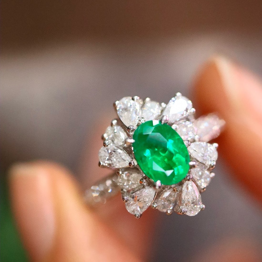 14k Gold 1.78 Ctw Natural Emerald & Diamond Ring - 2