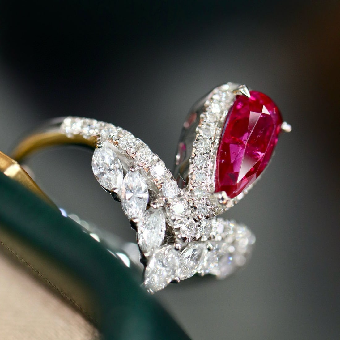 14k Gold 1.32 Ctw Natural Ruby & Diamond Ring - 2