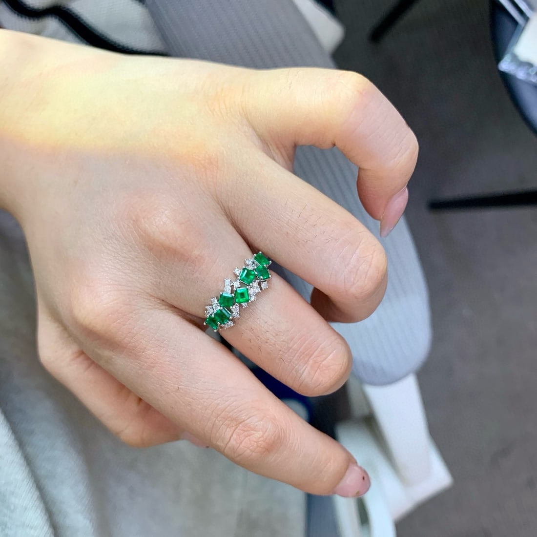 14k Gold 1.39 Ctw Natural Emerald & Diamond Ring - 5