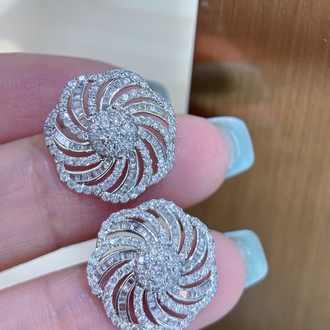 14k Gold 1.5 Ct Natural H Diamond Earrings - 3
