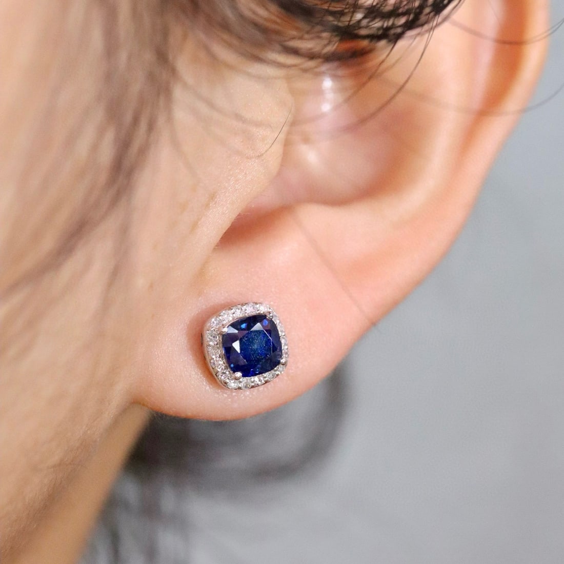 14k Gold 2.26 Ctw Natural Sapphire & Diamond Earrings - 5