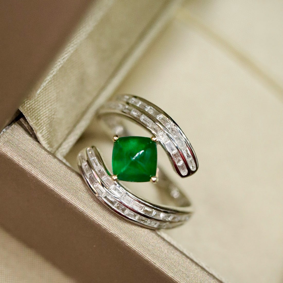14k Gold 1.41 Ctw Natural Emerald & Diamond Ring - 3